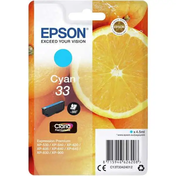 Epson 33 Cyan Cartouche authentique au meilleur prix