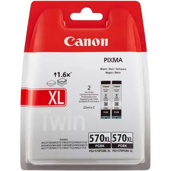 Canon 570XL PGBK Noir Pack de cartouches authentiques au meilleur prix