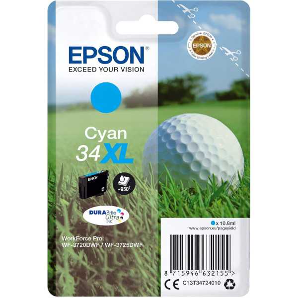 Epson 34XL Cyan Balle de golf Cartouche authentique au meilleur prix