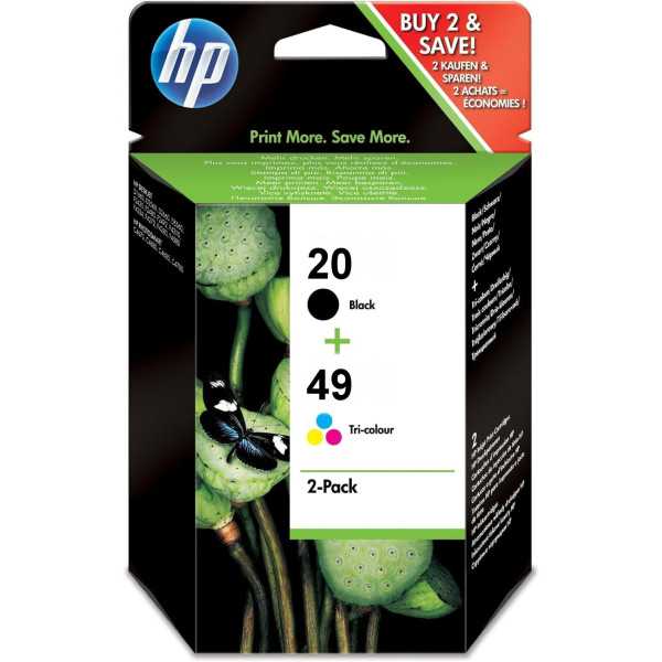 HP 20/49 Noir couleur Pack de cartouches authentiques au meilleur prix