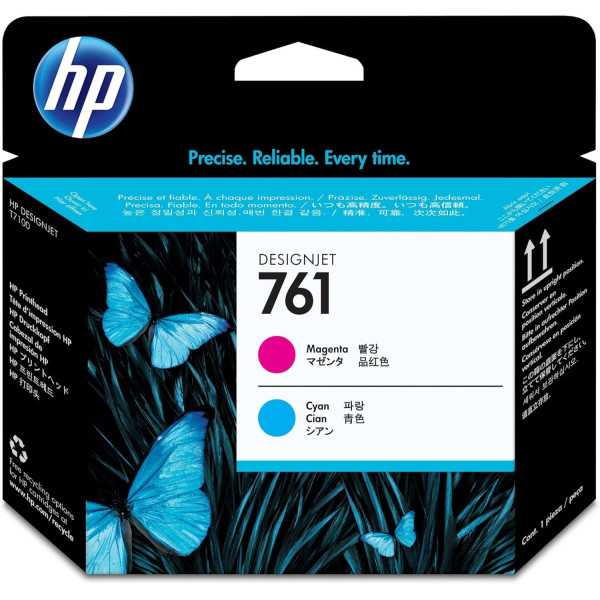 HP 761 Magenta Cyan Tête d'impression d'origine - CH646A