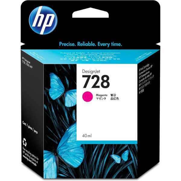 HP 728 Magenta Cartouche d'encre d'origine - F9J62A