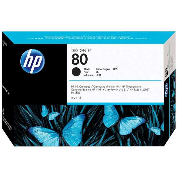 HP 80 Noir Cartouche d'encre d'origine 350 ml - C4871A
